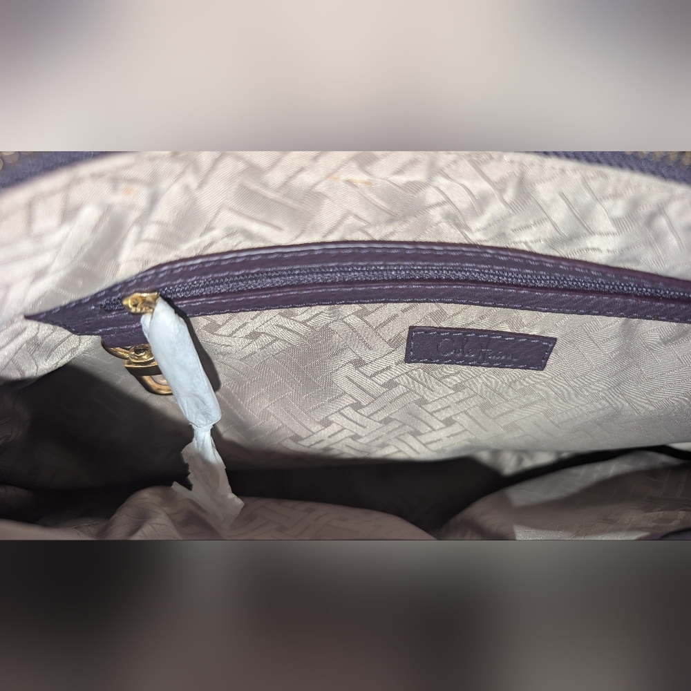 NWT Cole Haan Zip Should Bag In Dark Aubergine Purple - Picture 3 of 8
